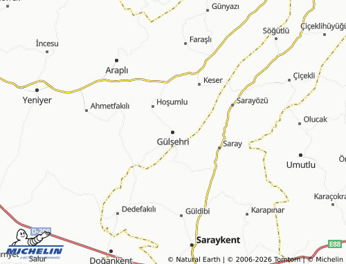 MICHELIN Gülşehri map - ViaMichelin