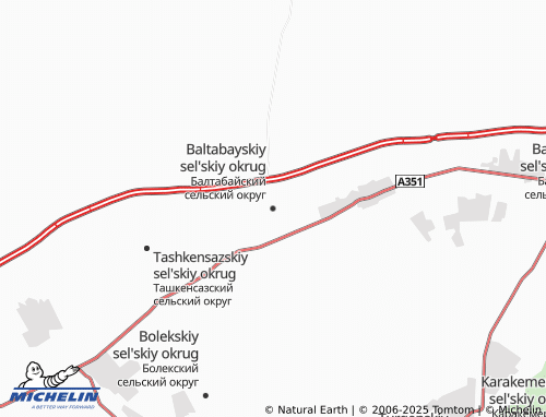 MICHELIN Baltabayskiy sel'skiy okrug map - ViaMichelin