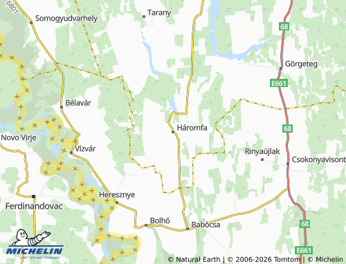 Mapa MICHELIN Háromfa - ViaMichelin