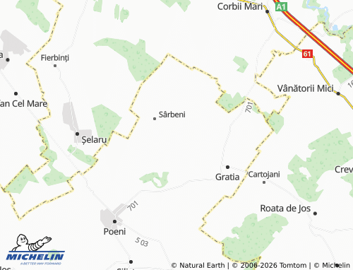 MICHELIN Sârbenii De Jos map - ViaMichelin
