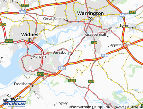 MICHELIN Daresbury map - ViaMichelin