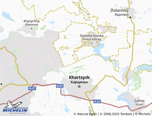 MICHELIN Velyke Orikhove map - ViaMichelin