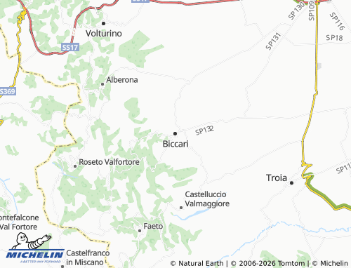 MICHELIN Biccari map - ViaMichelin