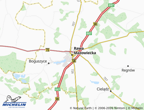MICHELIN Rawa Mazowiecka map - ViaMichelin