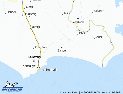 MICHELIN Bahçe map - ViaMichelin