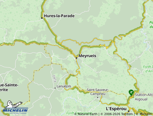 MICHELIN Meyrueis map - ViaMichelin