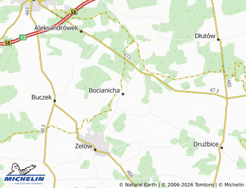 MICHELIN-Landkarte Bocianicha - ViaMichelin