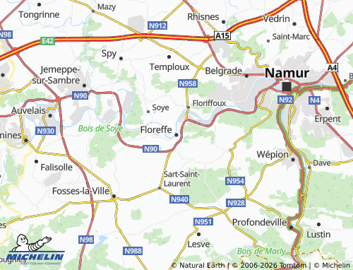 MICHELIN Floreffe map - ViaMichelin