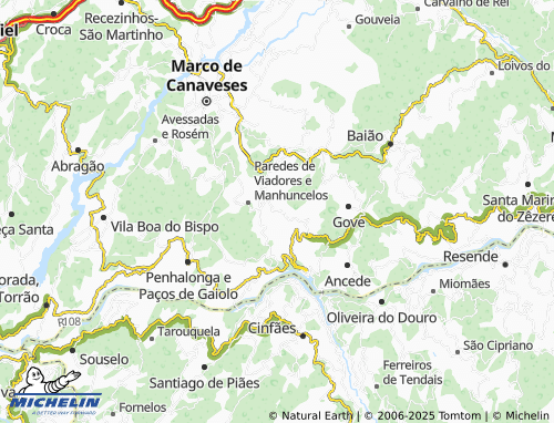 MICHELIN União das Freguesias de Baião (Santa Leocádia) e Mesquinhata map - ViaMichelin