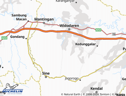 Mapa MICHELIN Kedunggudel - ViaMichelin