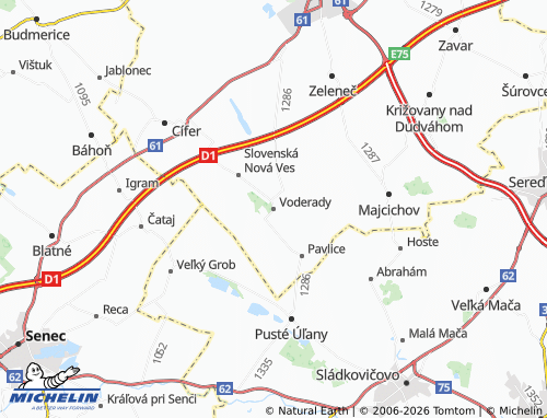 MICHELIN Voderady map - ViaMichelin