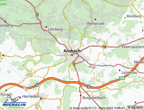 MICHELIN Ansbach map - ViaMichelin