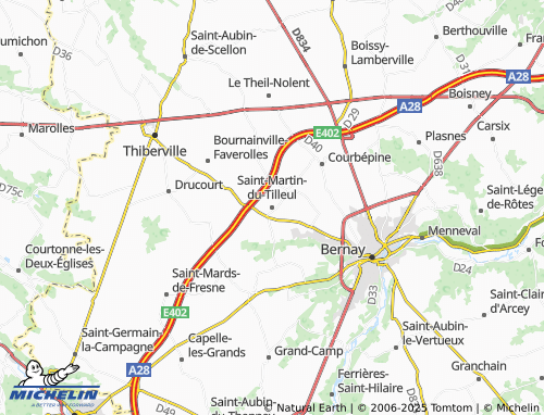 MICHELIN-Landkarte Saint-Martin-du-Tilleul - ViaMichelin