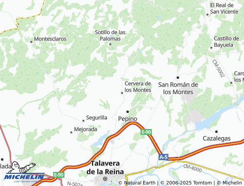 MICHELIN Cervera de los Montes map - ViaMichelin