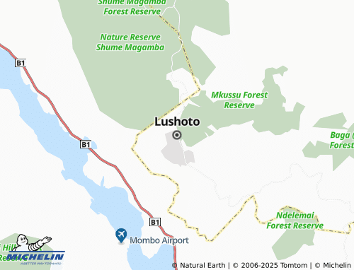 MICHELIN Lushoto map - ViaMichelin