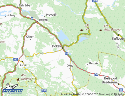 MICHELIN Doksy map - ViaMichelin