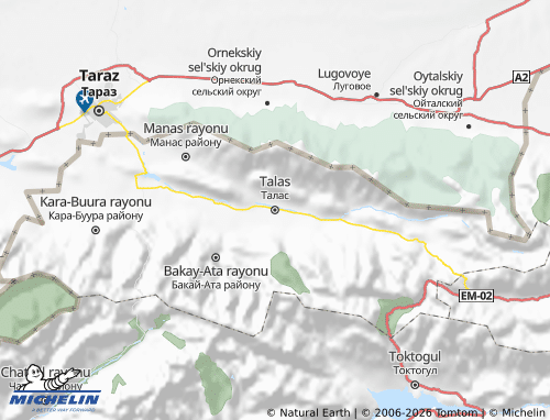 MICHELIN Talas Region map - ViaMichelin