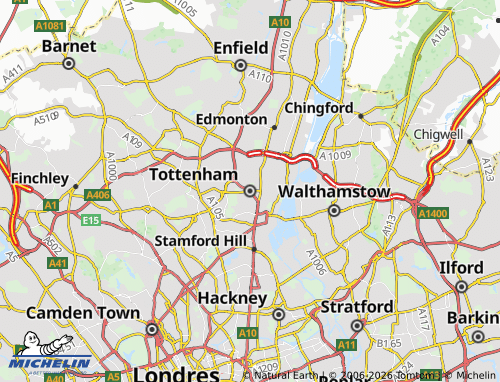 Carte MICHELIN Tottenham - ViaMichelin