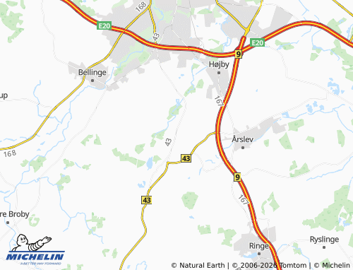 Mapa MICHELIN Nørre Lyndelse - ViaMichelin