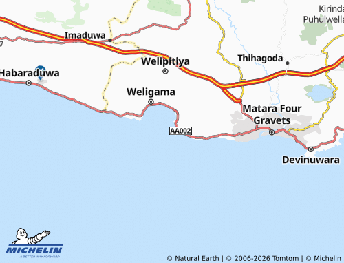 Carte MICHELIN Mirissa South 2 - ViaMichelin