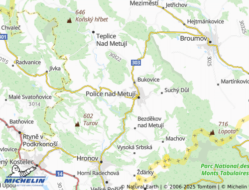 MICHELIN Žďár nad Metují map - ViaMichelin