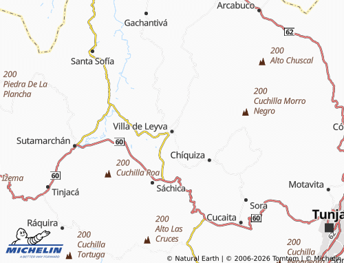 MICHELIN Villa de Leyva map - ViaMichelin