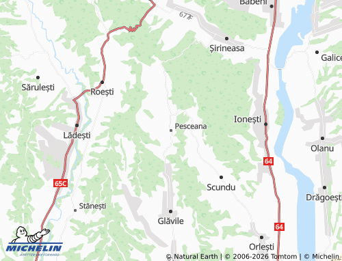 MICHELIN-Landkarte Pesceana - ViaMichelin