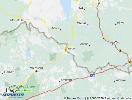 MICHELIN Valga maakond map - ViaMichelin