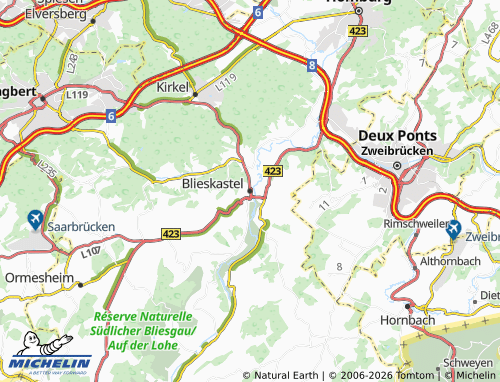 MICHELIN Blieskastel map - ViaMichelin