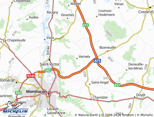Mapa MICHELIN Verneix - ViaMichelin