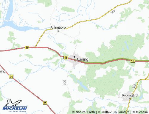 Mappa MICHELIN Auning - ViaMichelin
