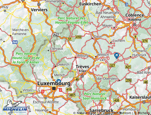 MICHELIN Eifelkreis-Bitburg-Prüm map - ViaMichelin