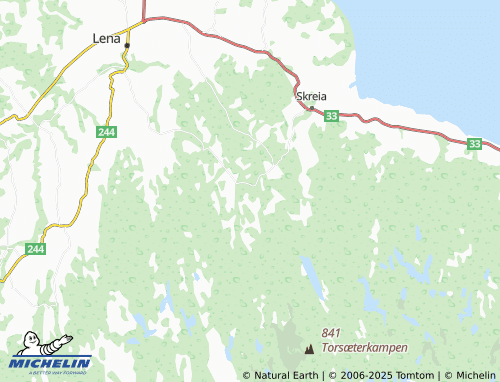 MICHELIN Øverskreia map - ViaMichelin