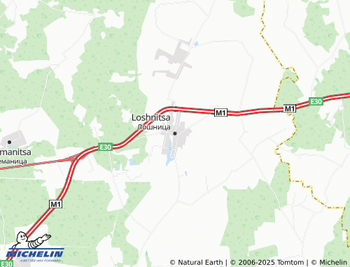 MICHELIN Loshnitsa map - ViaMichelin