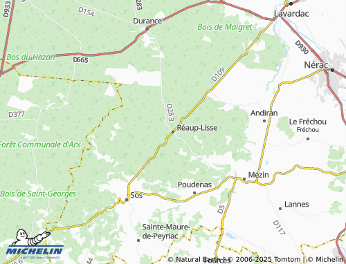 MICHELIN Réaup-Lisse map - ViaMichelin