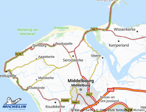Kaart MICHELIN Serooskerke - ViaMichelin