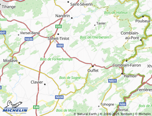 Carte MICHELIN Warzée - ViaMichelin