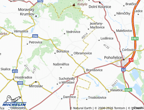 Mappa MICHELIN Olbramovice - ViaMichelin