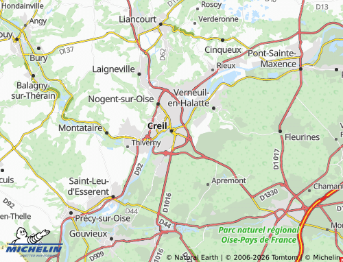 MICHELIN Creil map - ViaMichelin