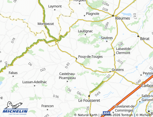 MICHELIN Pouy-de-Touges map - ViaMichelin