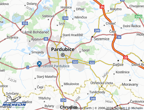 Mapa MICHELIN Pardubice III - ViaMichelin