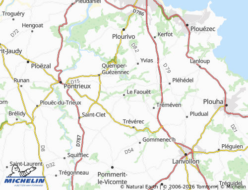 MICHELIN Le Faouët map - ViaMichelin