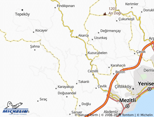 MICHELIN Kuzucu map - ViaMichelin
