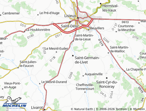 MICHELIN Saint-Germain-de-Livet map - ViaMichelin