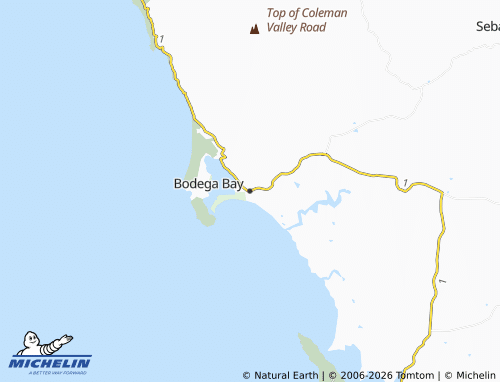 Mappa MICHELIN Bodega Bay - ViaMichelin