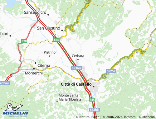 MICHELIN-Landkarte Cerbara - ViaMichelin