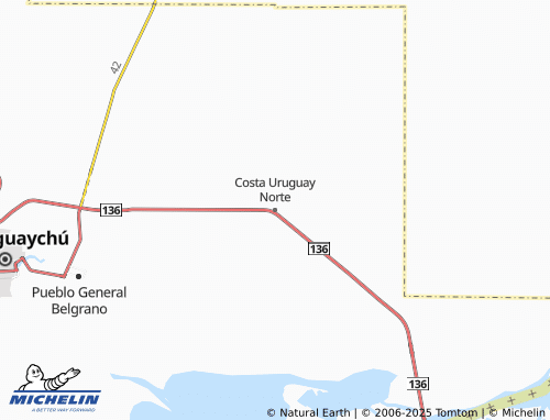 MICHELIN Costa Uruguay Norte map - ViaMichelin