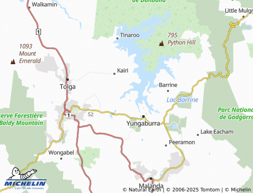 MICHELIN Lake Tinaroo map - ViaMichelin