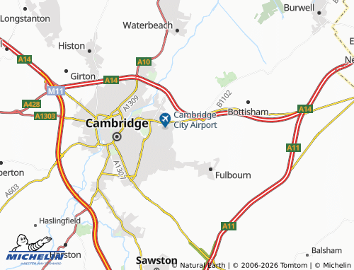 Carte MICHELIN Teversham - ViaMichelin