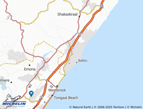 Kaart MICHELIN Ballito Outlying - ViaMichelin